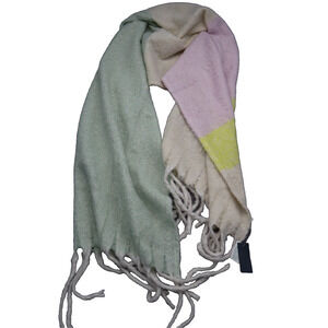 Studio Select Scarf Shawl Womans One Size Color Block Fringed New